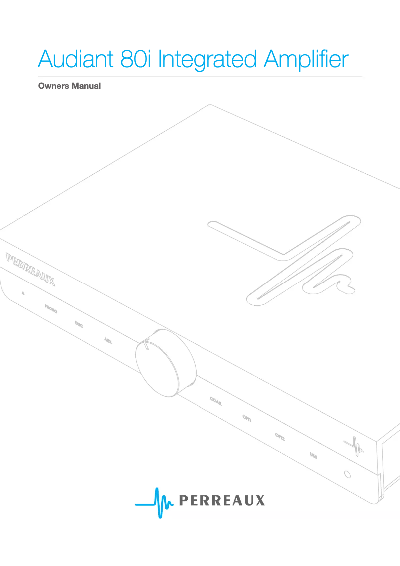 Page 1 of the manual User Manual Perreaux Audiant 80i