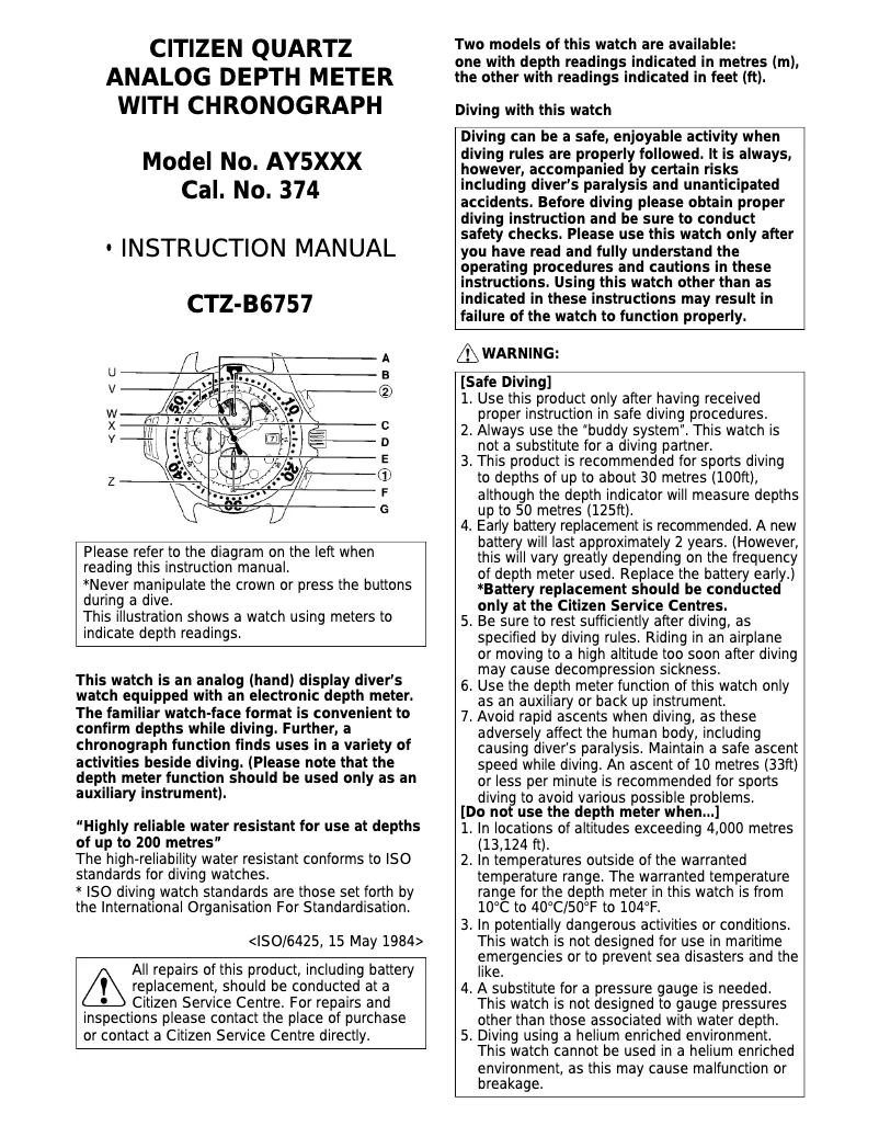 First page image of the manual for Cal 3740