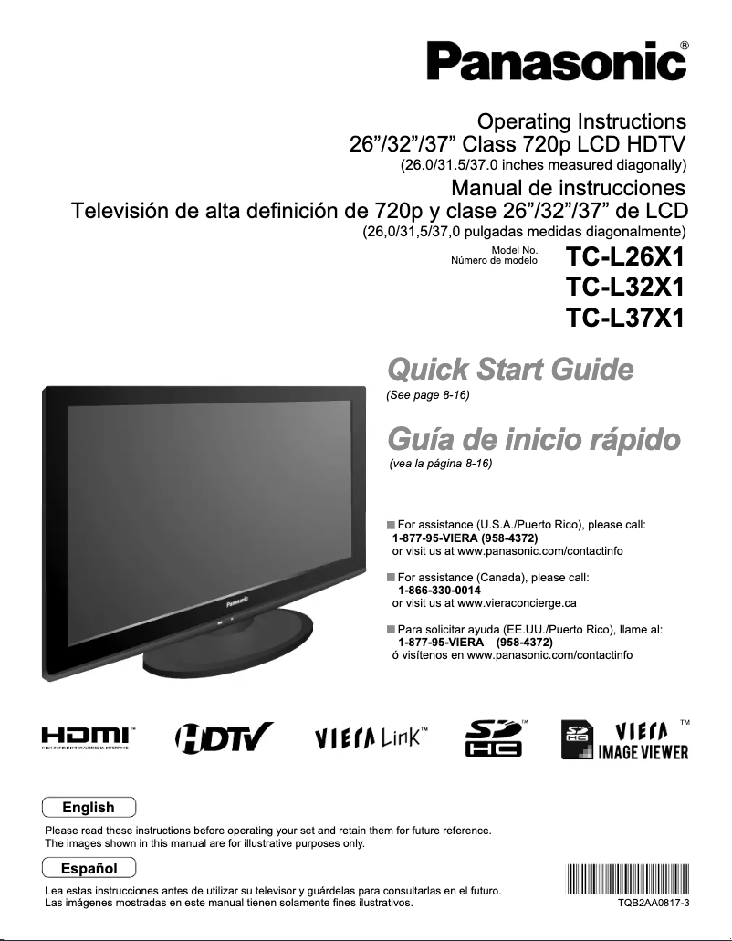 First page image of the manual for TC-L32X1
