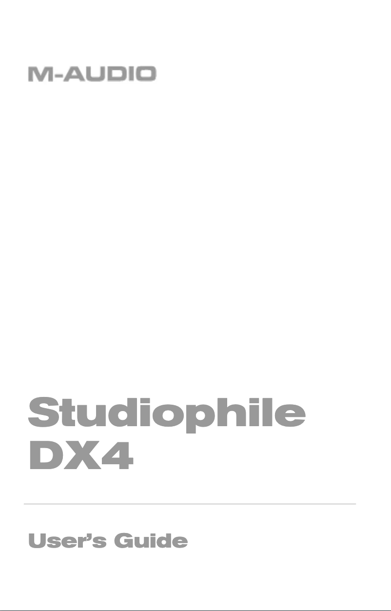 Page 1 of the manual User Manual M-Audio Studiophile DX4