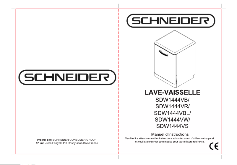 Page 1 of the manual User Manual Schneider SDW1444VB