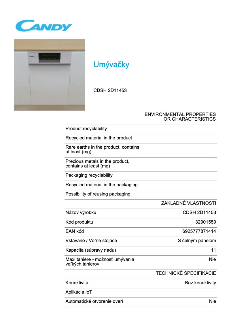 First page image of the manual for CDSH 2D11453