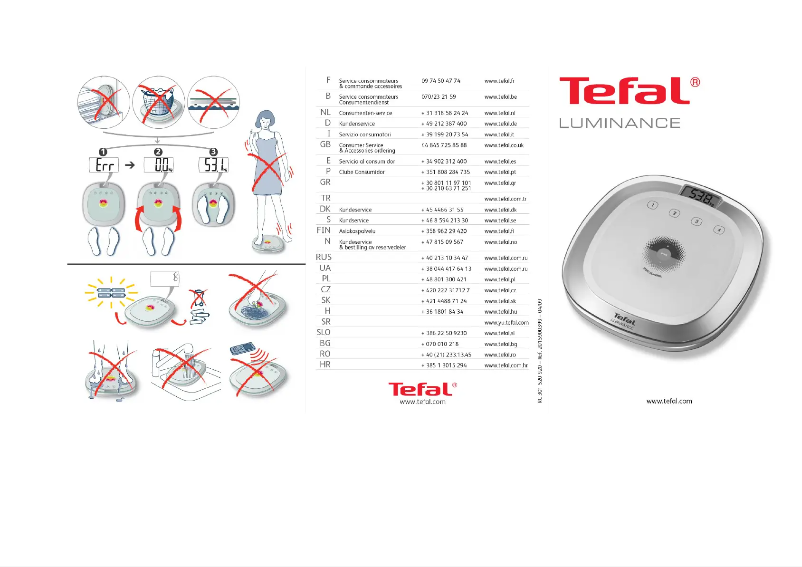 Page 1 of the manual User Manual Tefal PP8043 Luminance