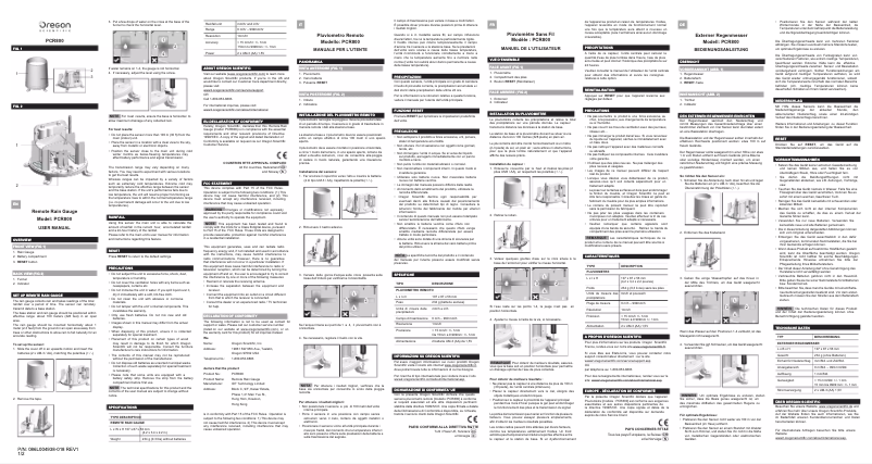 Page 1 of the manual User Manual Oregon Scientific PCR800