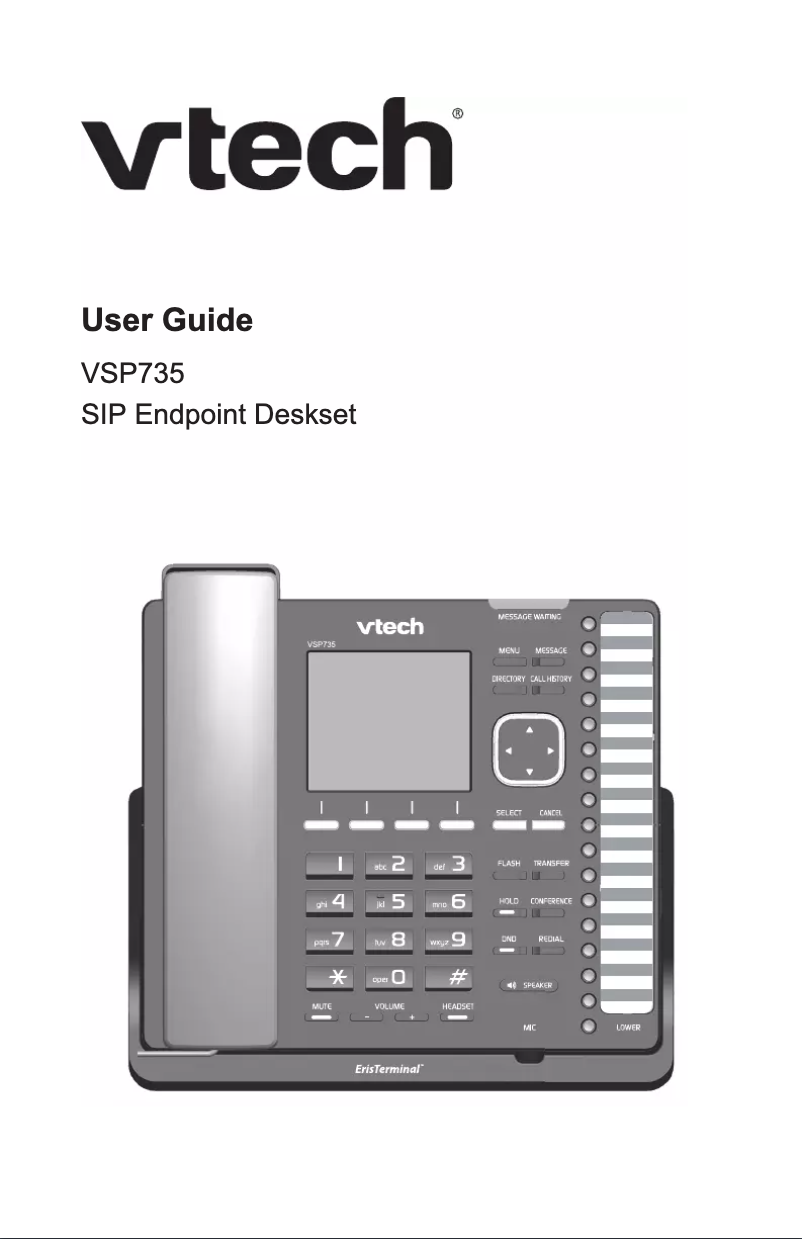 First page image of the manual for ErisTerminal VSP735