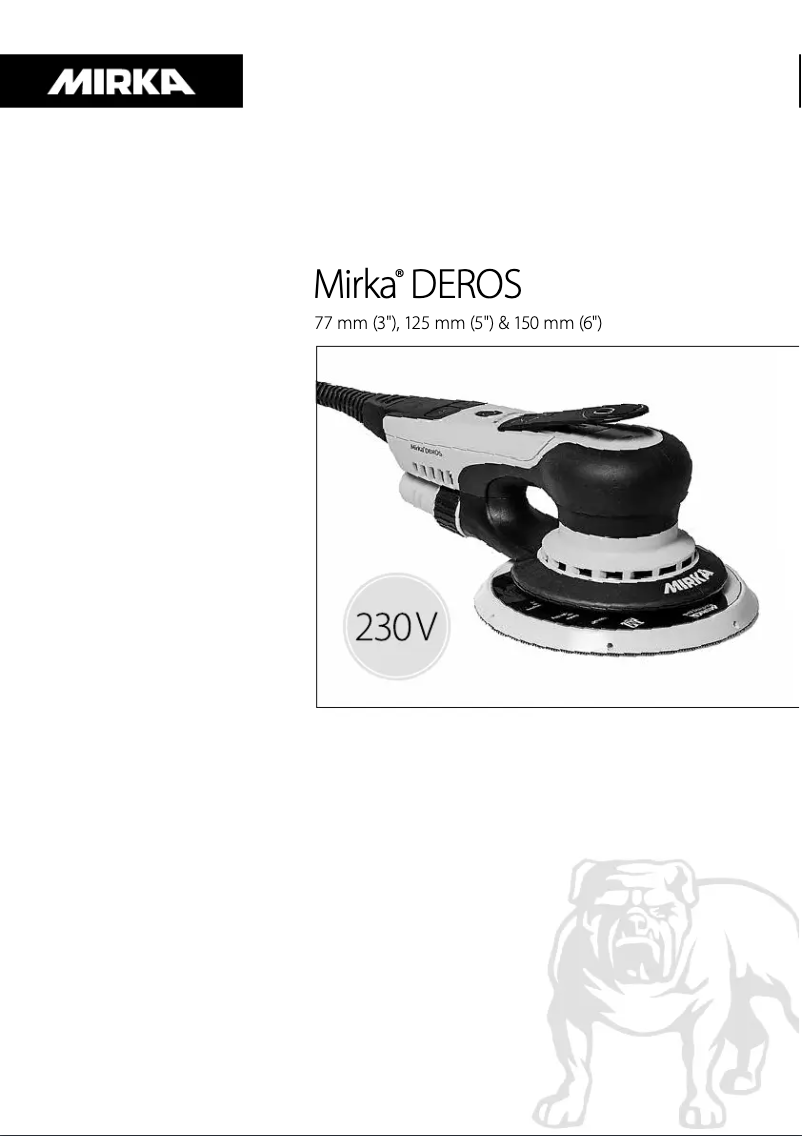 Page 1 of the manual User Manual Mirka DEROS 350CV