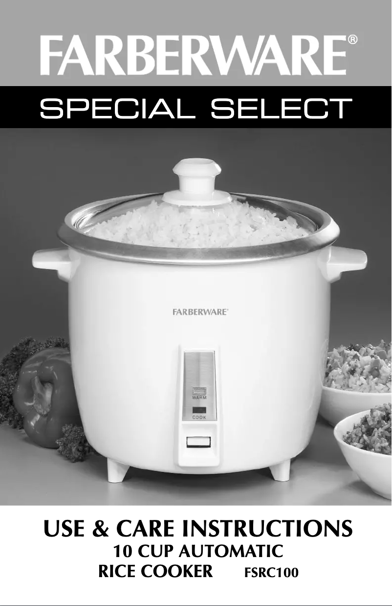 Page 1 of the manual User Manual Farberware FSRC100