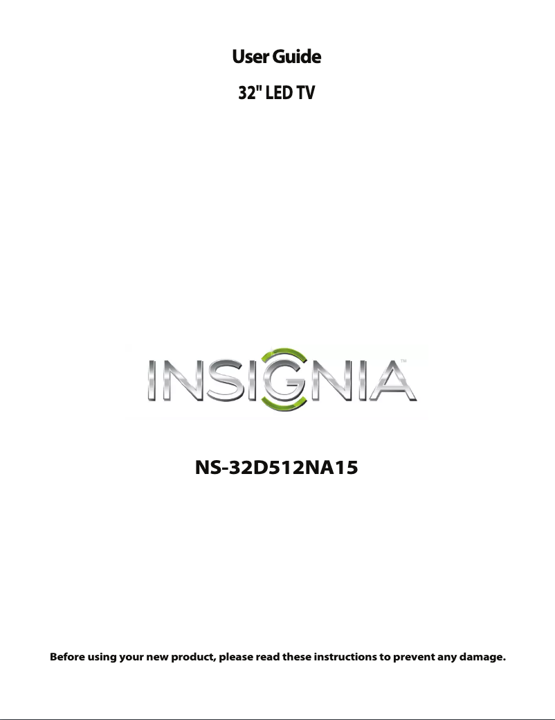 Page 1 of the manual User Manual Insignia NS-32D512NA15