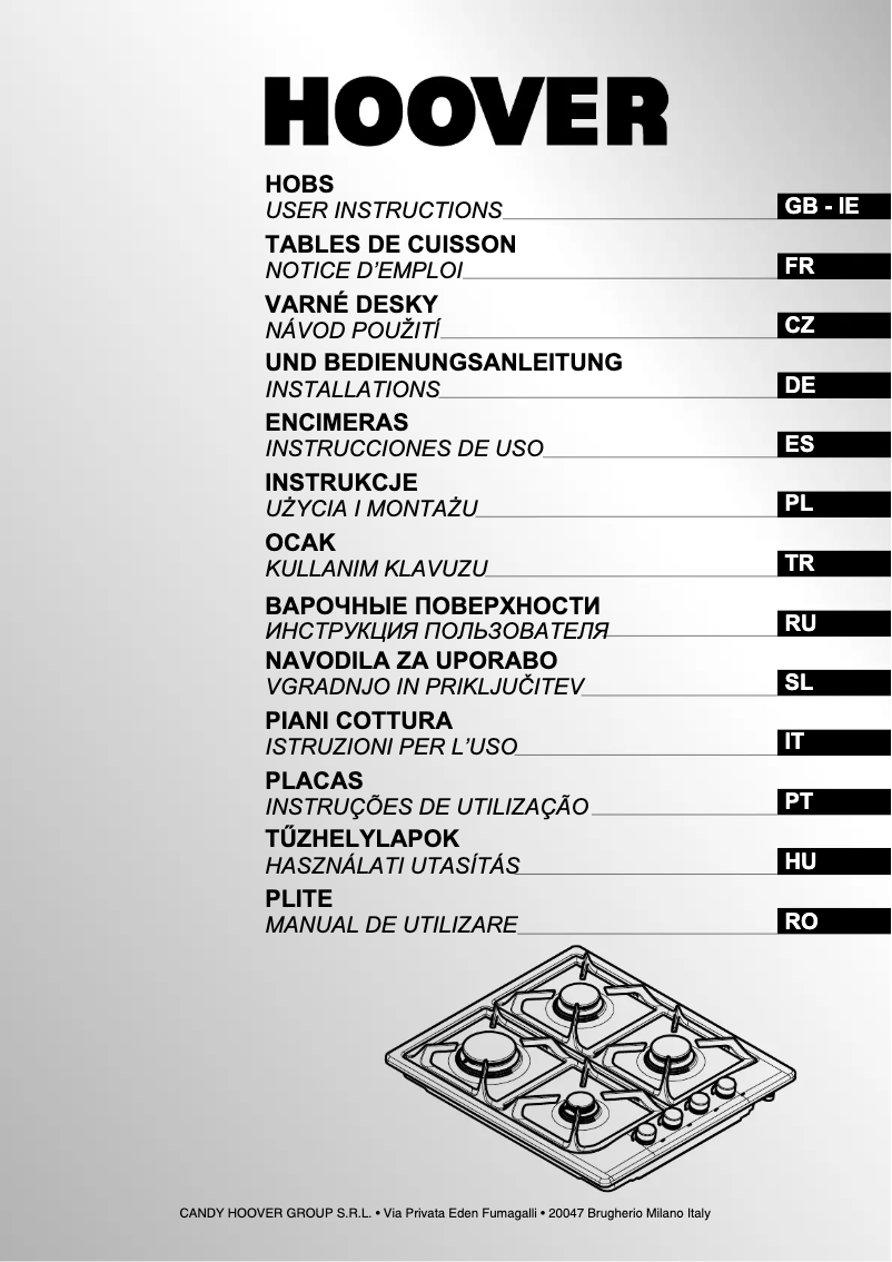 Page 1 of the manual User Manual Hoover HGL64SCF XC