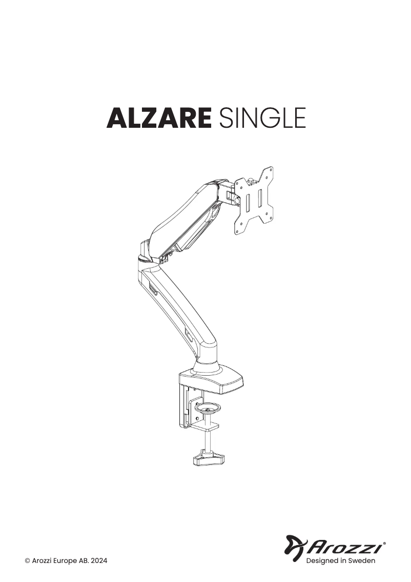 First page image of the manual for Alzare Single