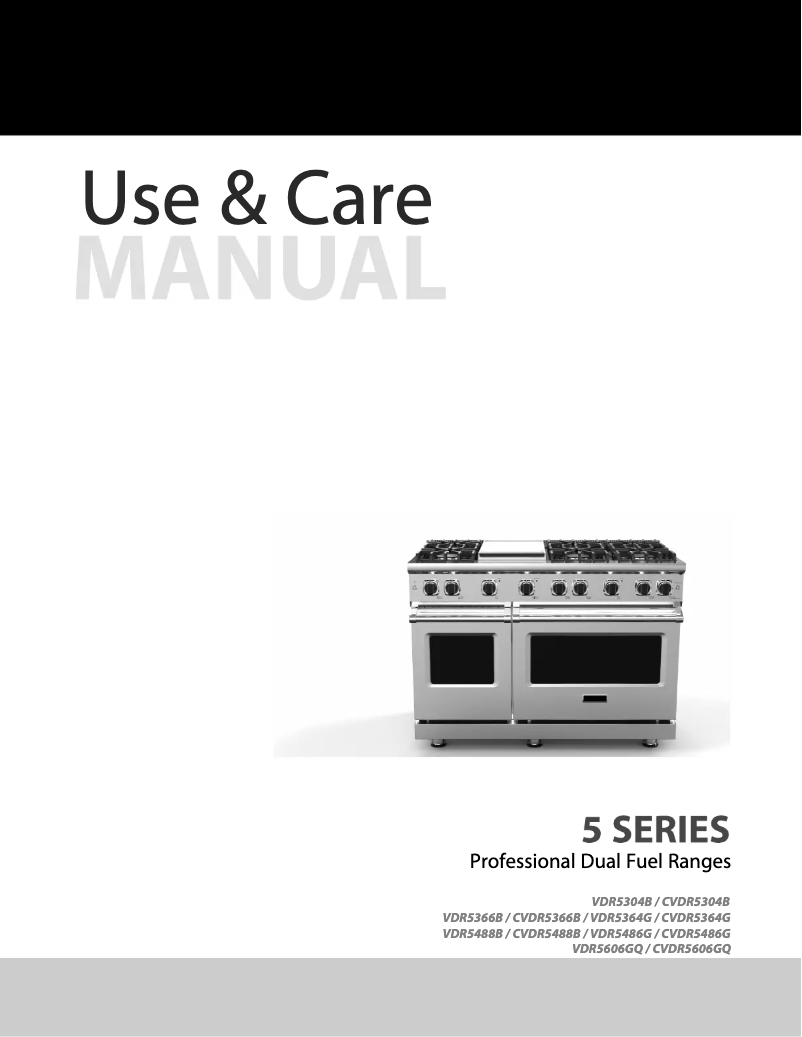 Page 1 of the manual Use and Maintenance Manual Viking VDR5304BWHLP