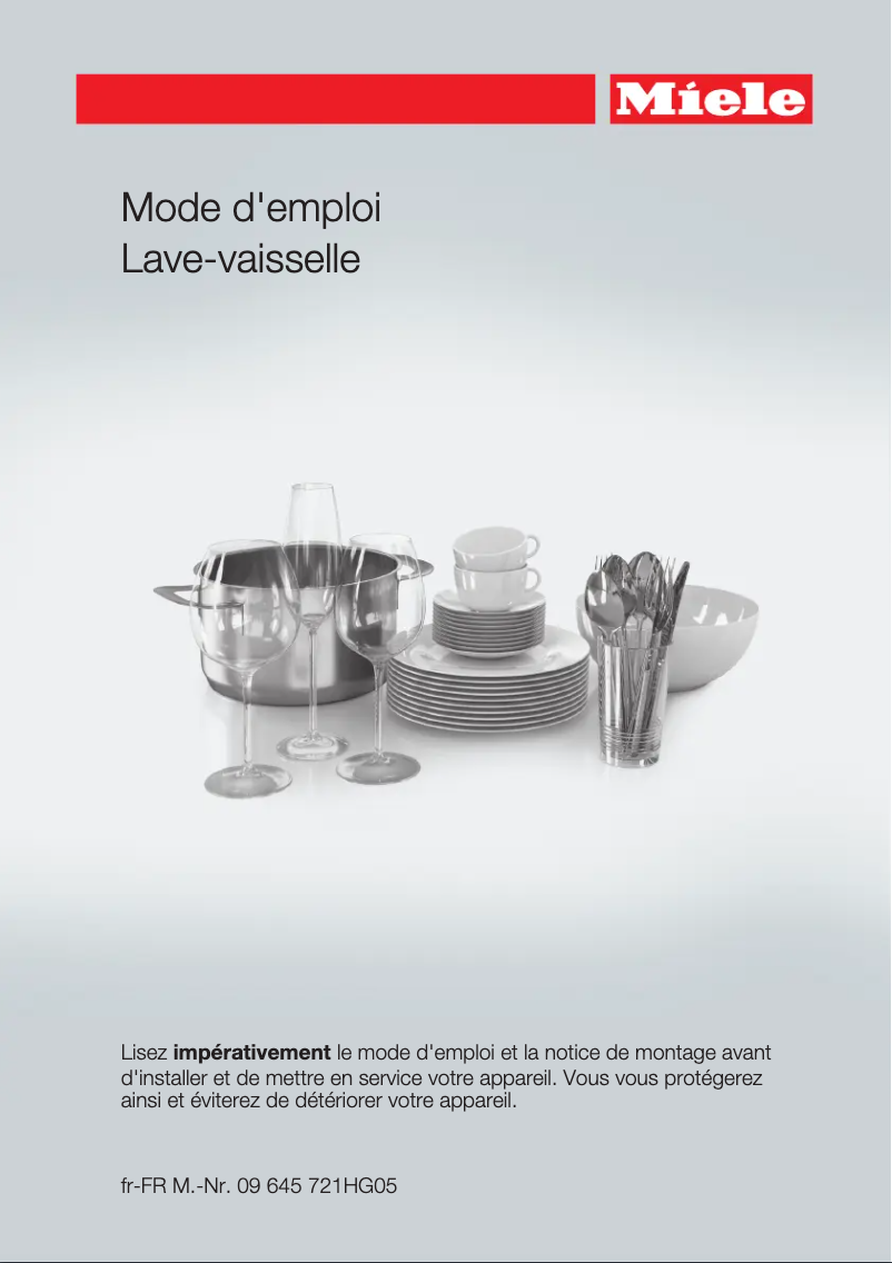 Page 1 of the manual User Manual Miele G 6900 SCI