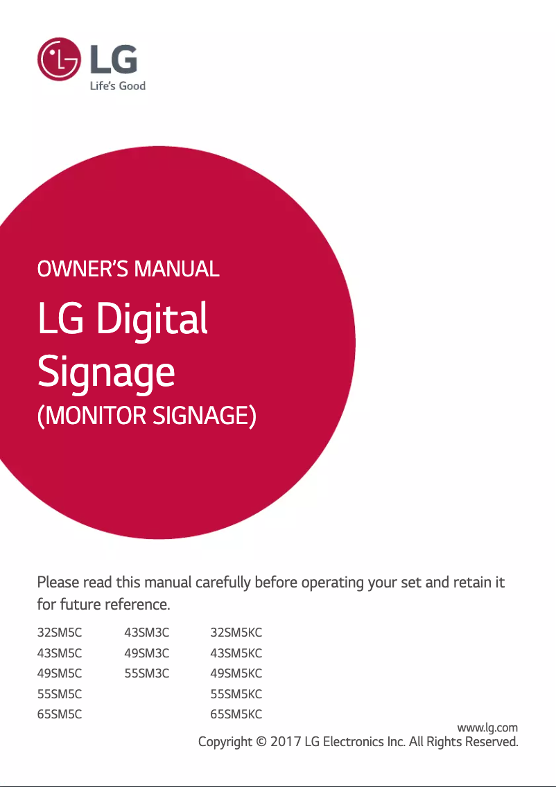 Page 1 of the manual User Manual LG 43SM5C