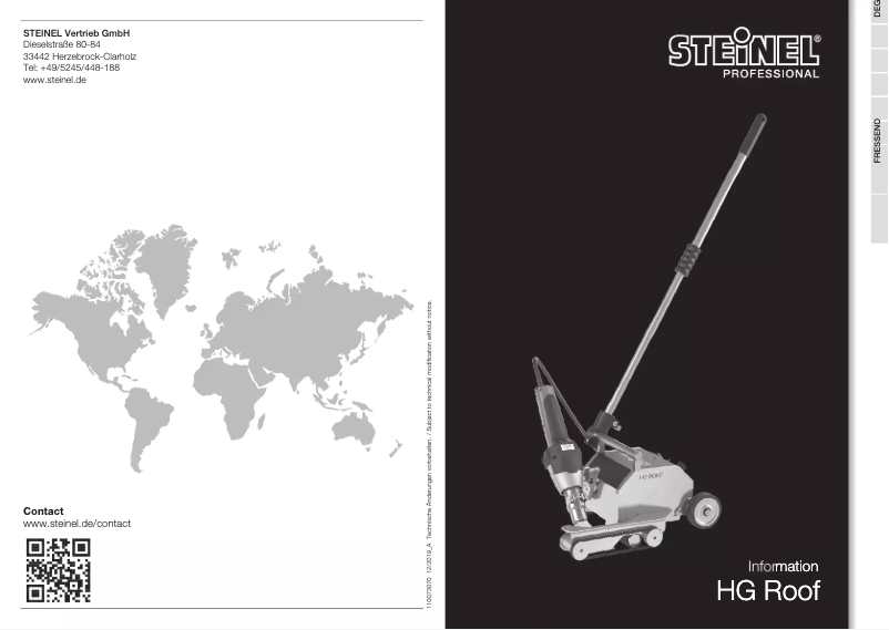 Page 1 of the manual User Manual Steinel HG Roof Two