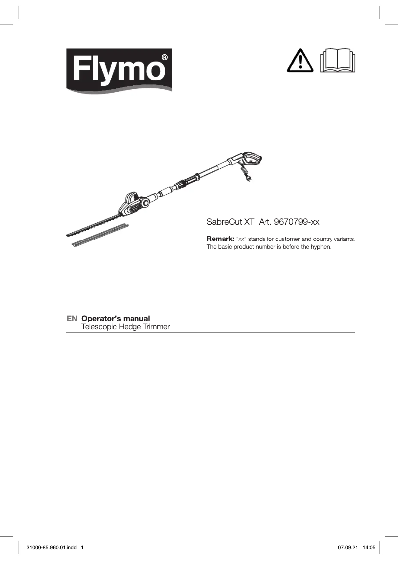 Image de la première page du manuel de l'appareil SabreCut XT