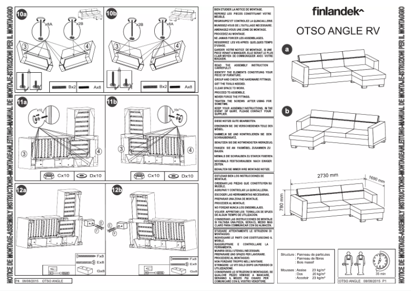 Page 1 of the manual User Manual Finlandek OTSO ANGLE RV
