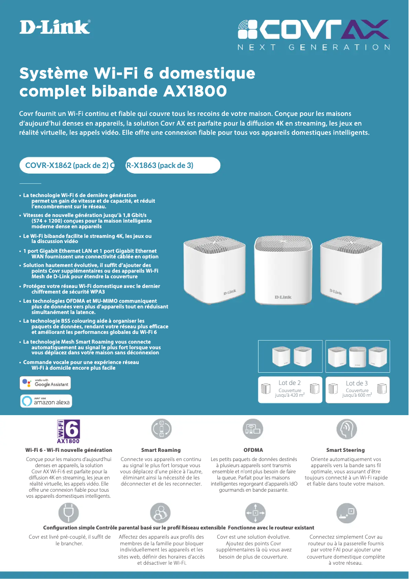 Page 1 of the manual Technical Sheet D-Link COVR-X1862