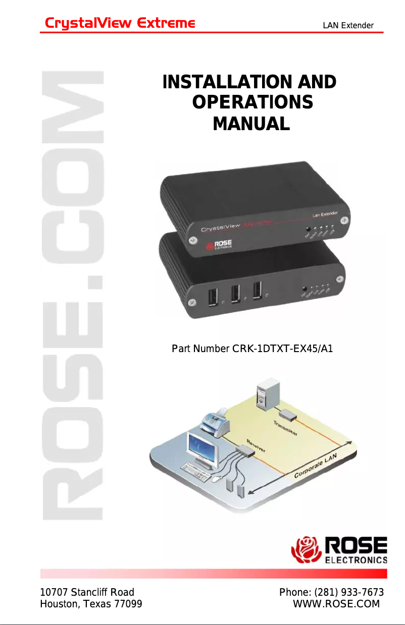 Page 1 of the manual User Manual Rose CrystalView Extreme
