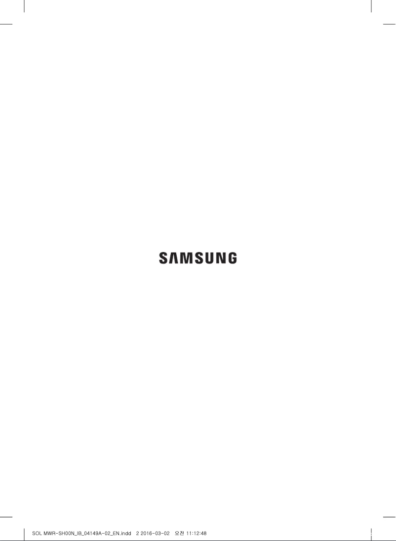 First page image of the manual for MWR-SH00