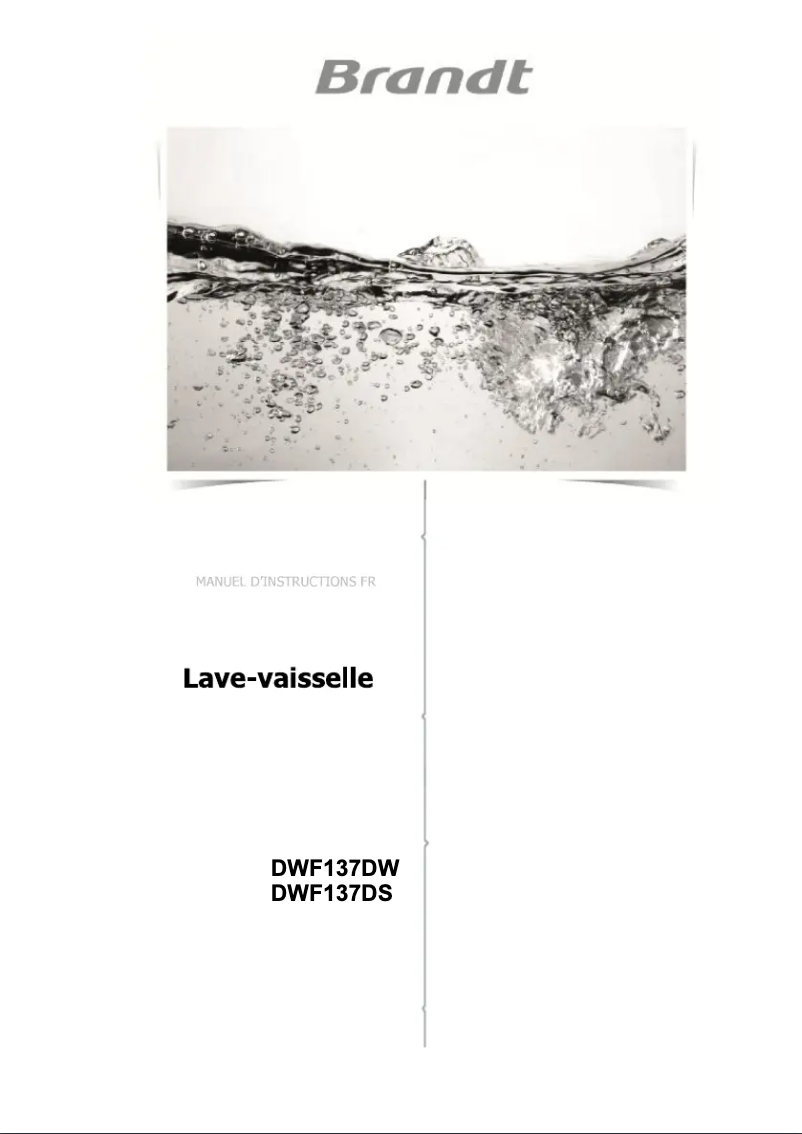 First page image of the manual for DWF137DS