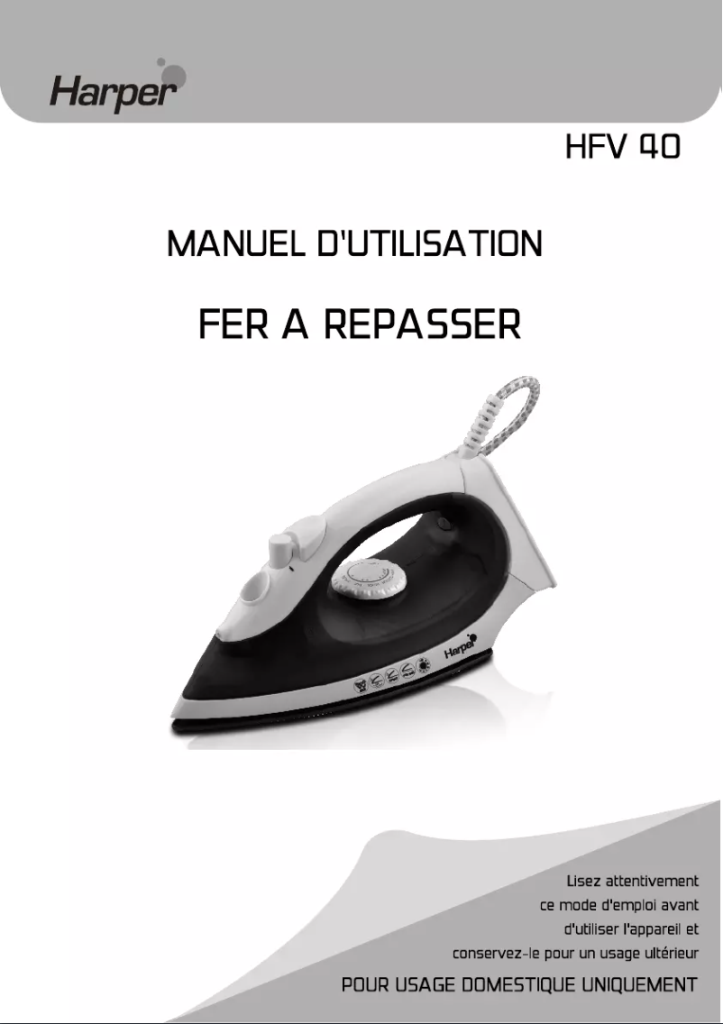 First page image of the manual for HFV40