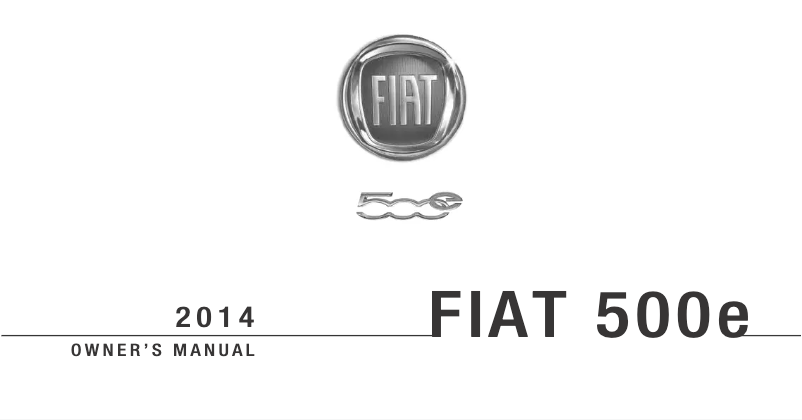 Page 1 of the manual User Manual Fiat 500e (2014)
