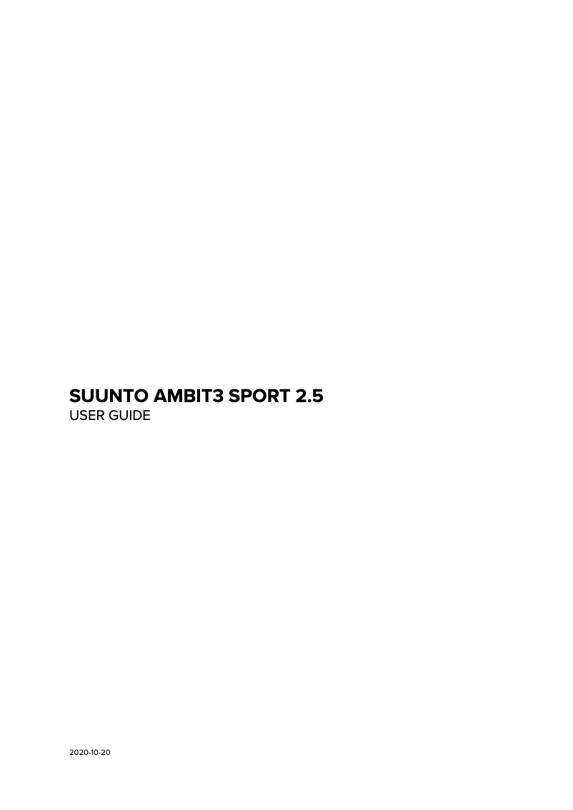 First page image of the manual for Ambit3 Sport