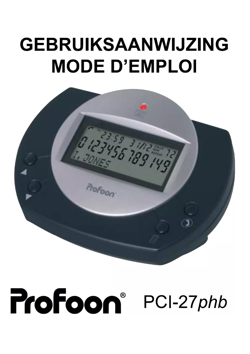 First page image of the manual for PCI-27 PHB