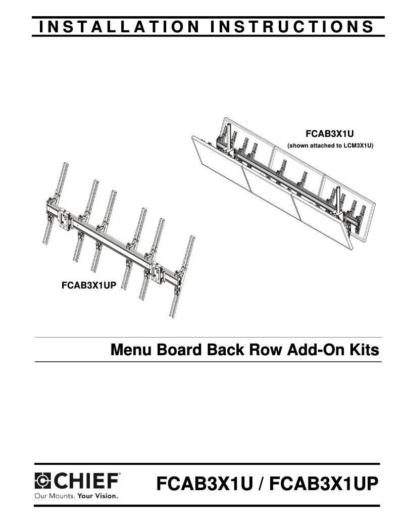 First page image of the manual for FCAB3X1U