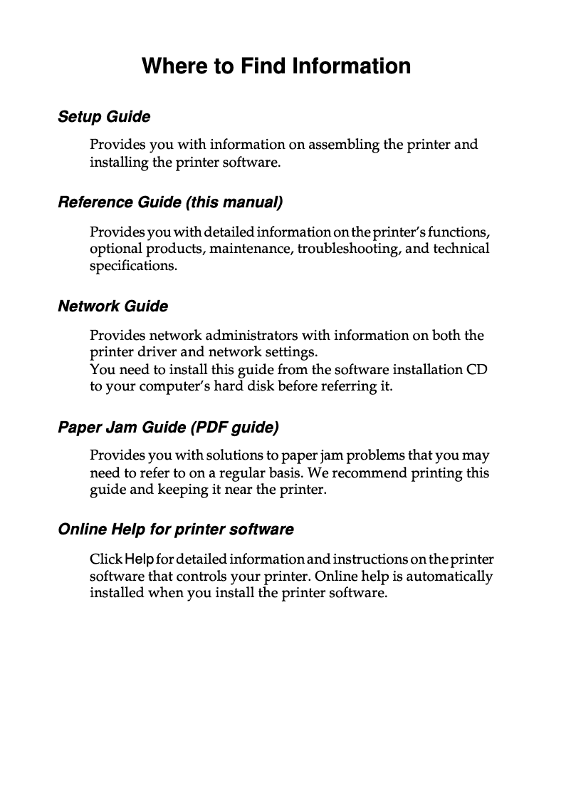 Page 1 of the manual User Manual Epson EPL-N7000