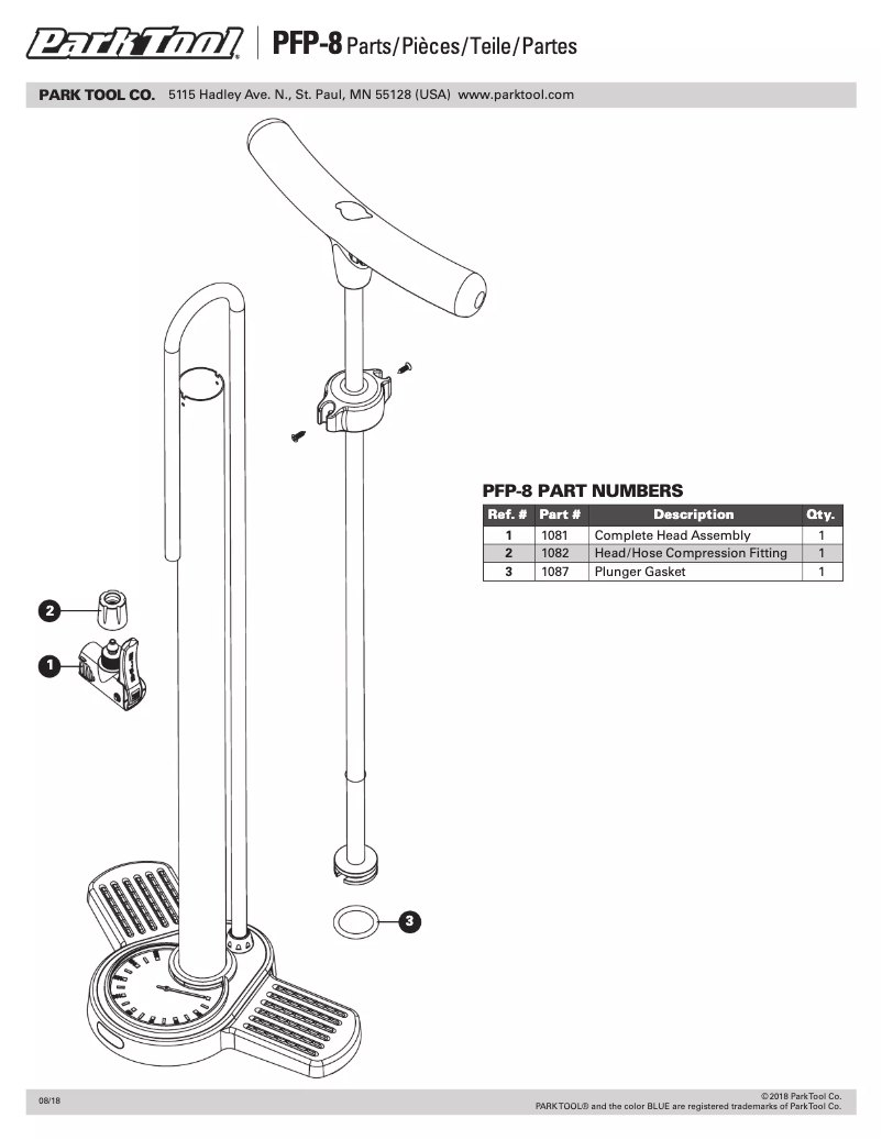 Page 1 of the manual User Manual Park Tool PFP-8