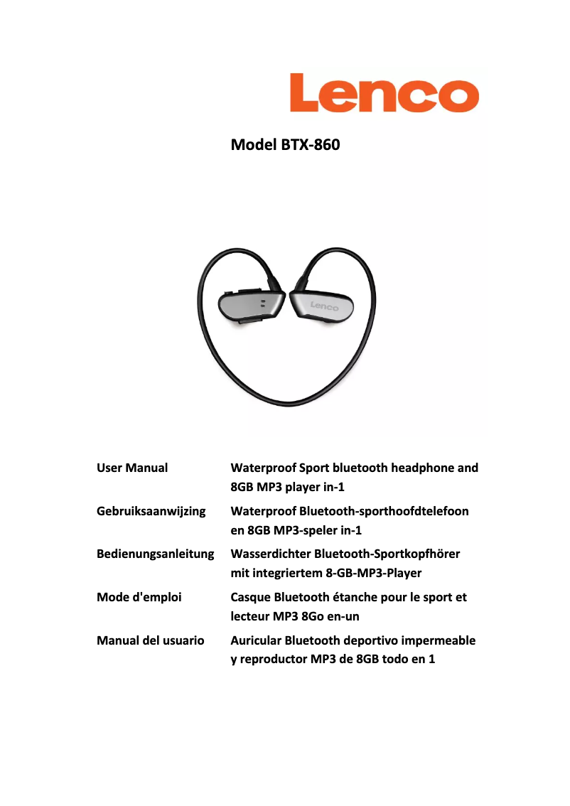 First page image of the manual for BTX-860