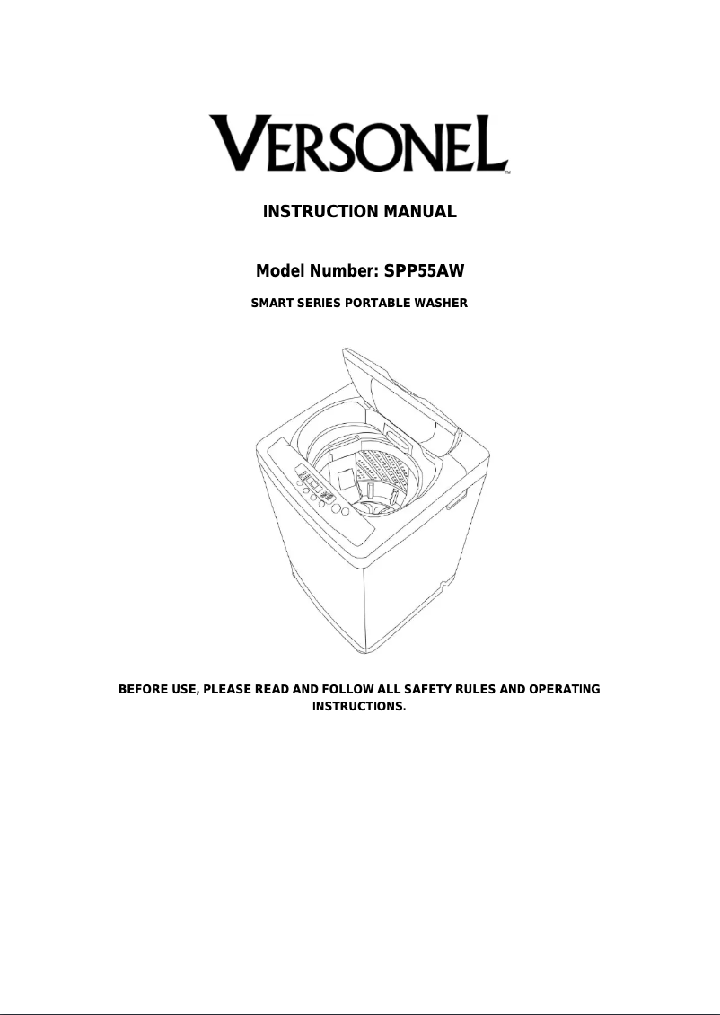 Page 1 of the manual User Manual Versonel SPP55AW