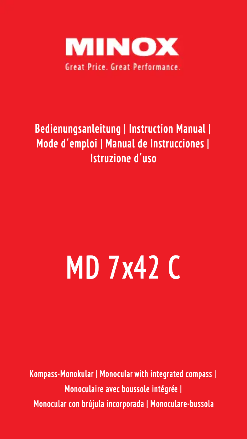First page image of the manual for MD 7x42 C