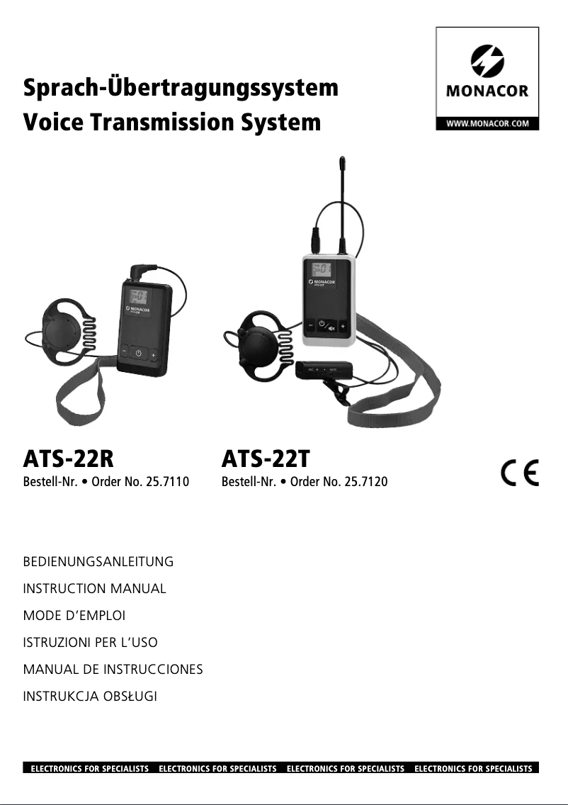 Page 1 of the manual User Manual Monacor ATS-22T