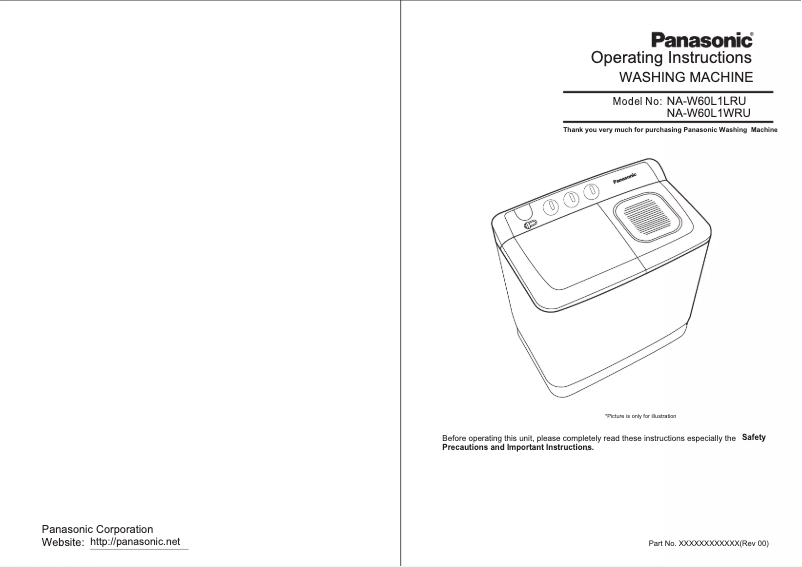 Page 1 of the manual User Manual Panasonic NA-W60L1