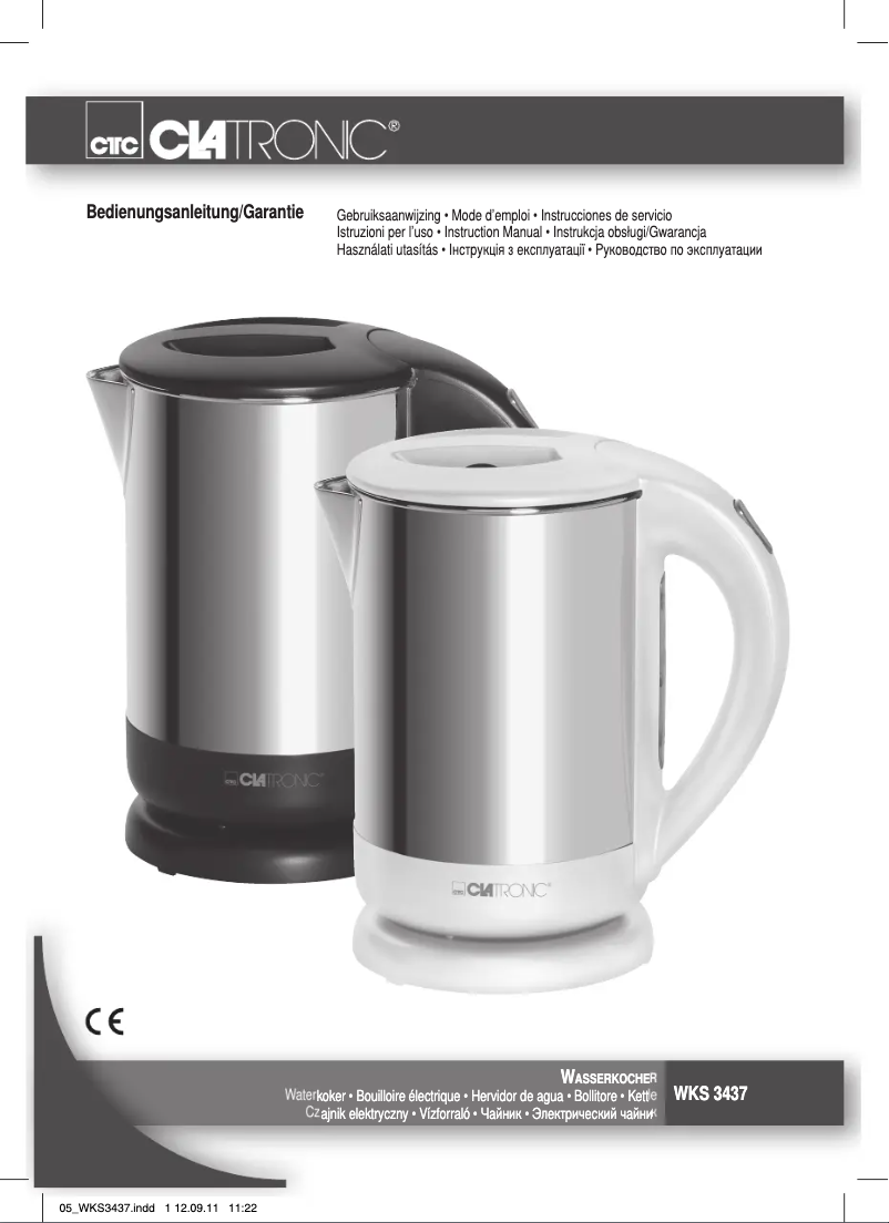 First page image of the manual for WKS 3437