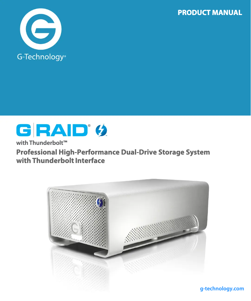 First page image of the manual for G-RAID with Thunderbolt