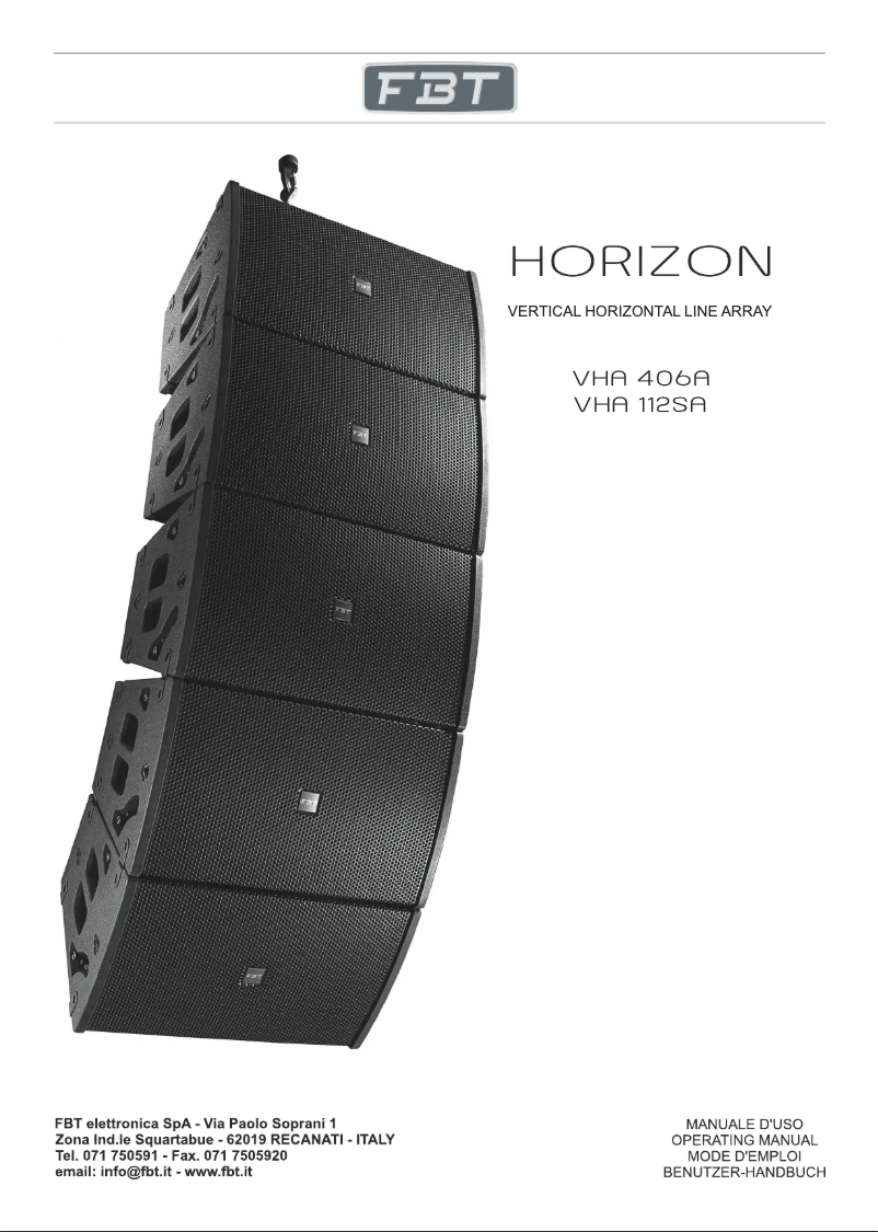 First page image of the manual for Horizon VHA-B 406