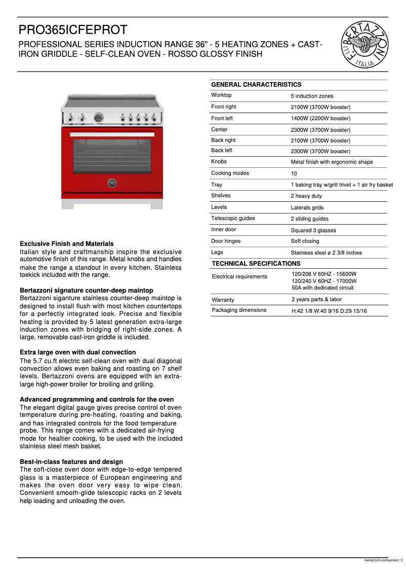 First page image of the manual for PRO365ICFEPROT