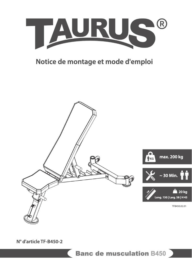 First page image of the manual for B450