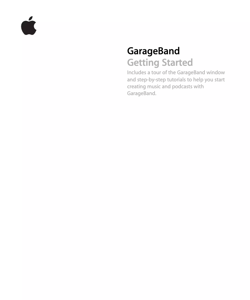 First page image of the manual for GarageBand 8