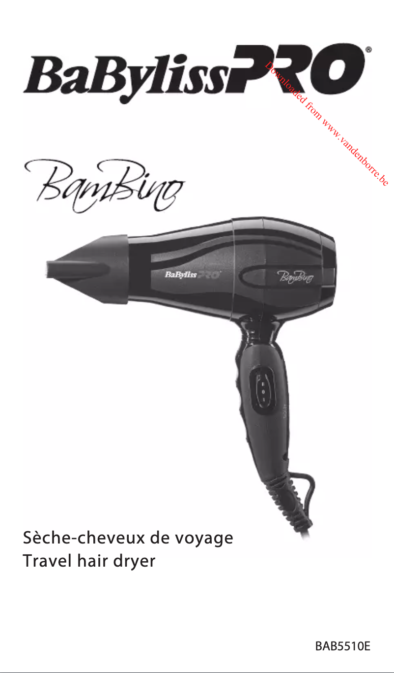 Page 1 of the manual User Manual BaByliss Pro Bambino 5510