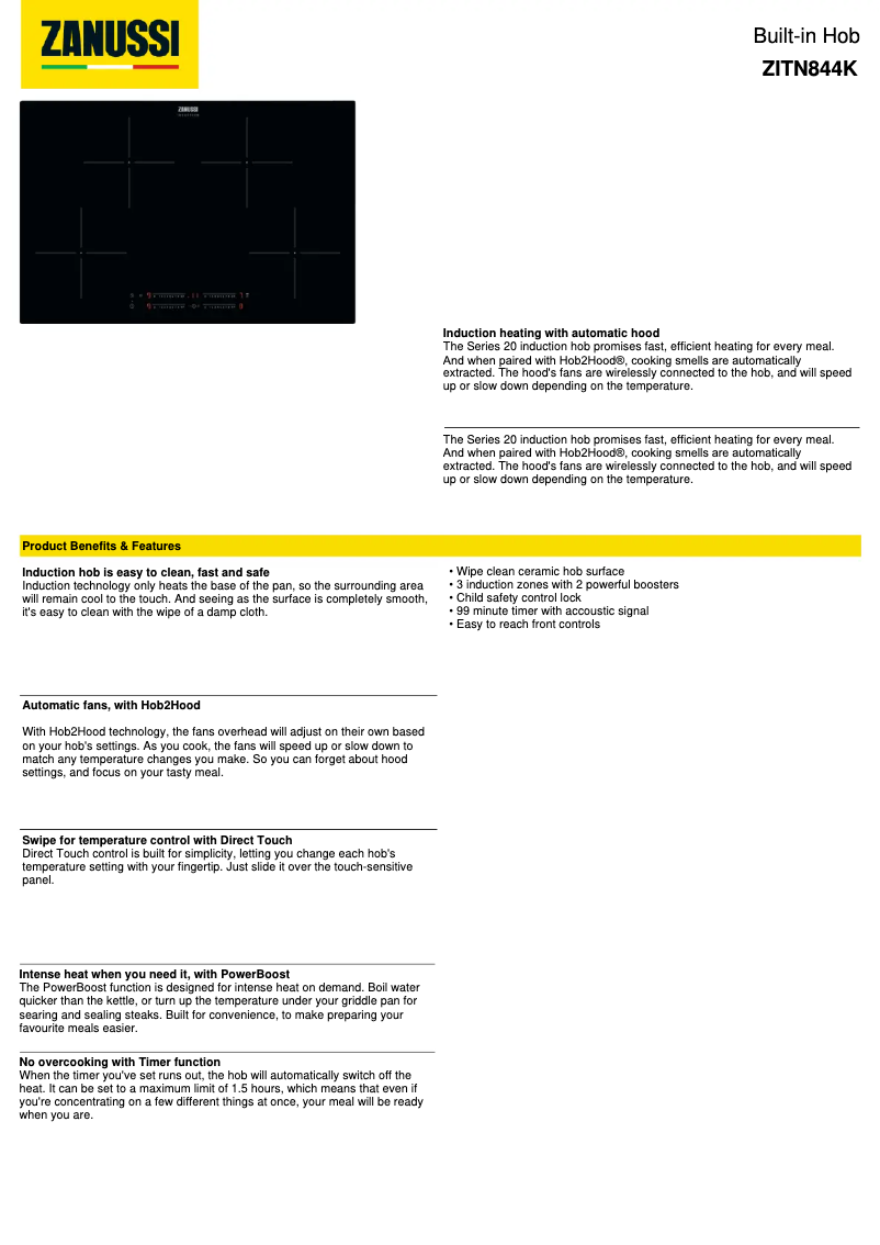 First page image of the manual for ZITN844K
