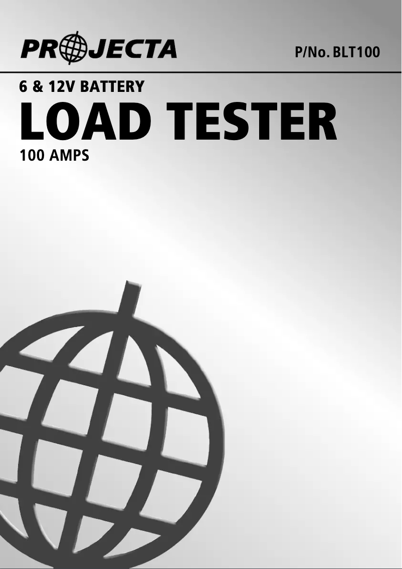 Page 1 of the manual User Manual Projecta BLT100