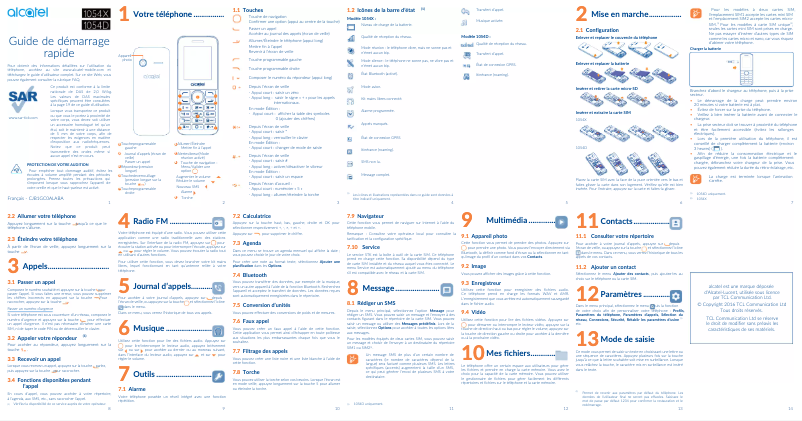 First page image of the manual for One Touch 1054