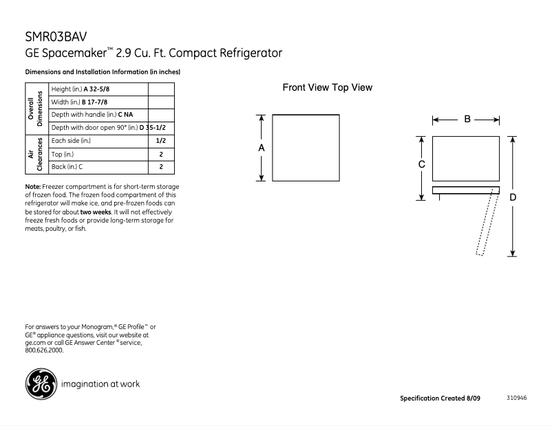 First page image of the manual for SMR03BAVWW