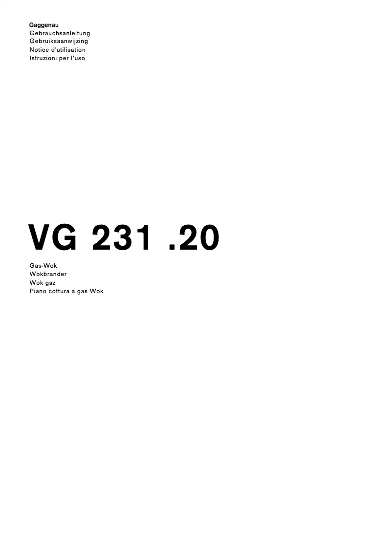 First page image of the manual for VG231220DE