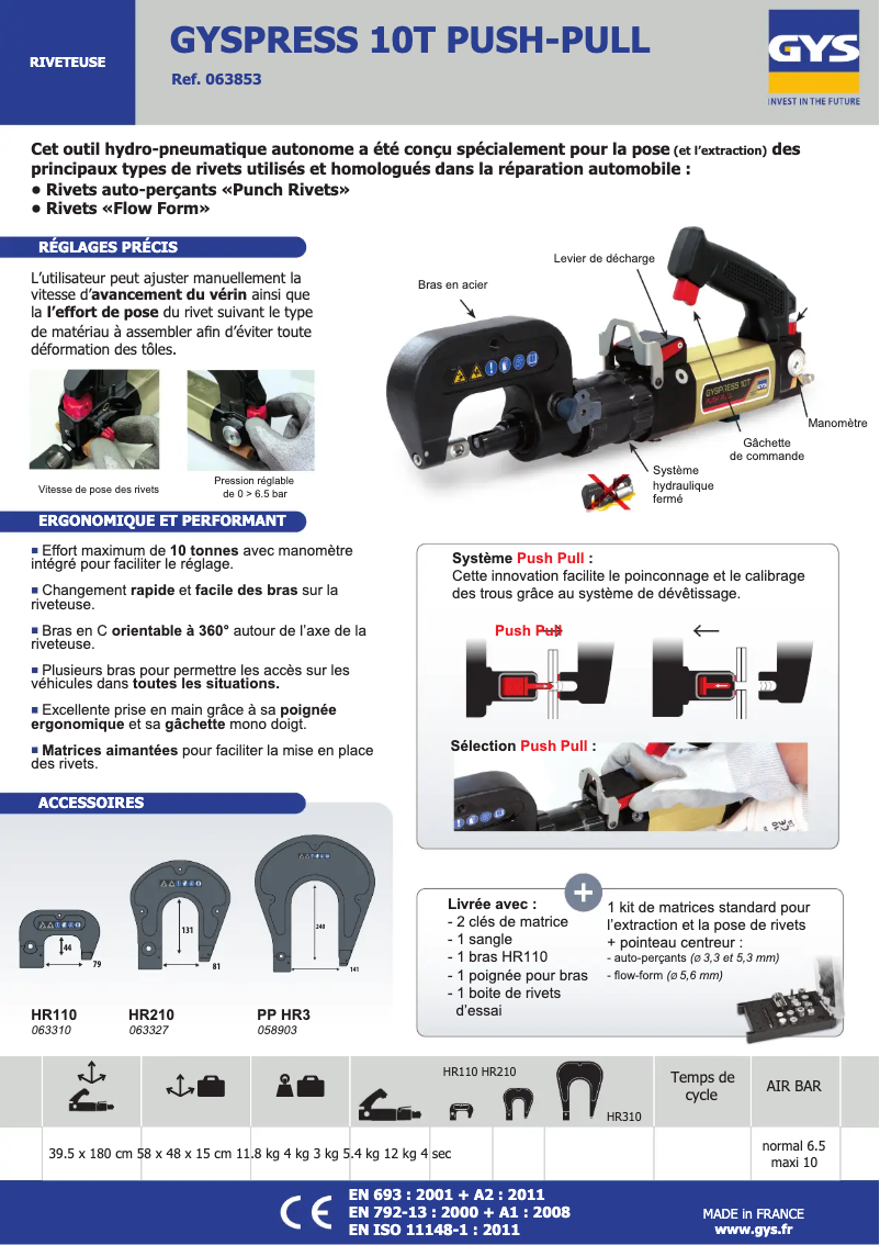 First page image of the manual for Gyspress 10T Push-Pull