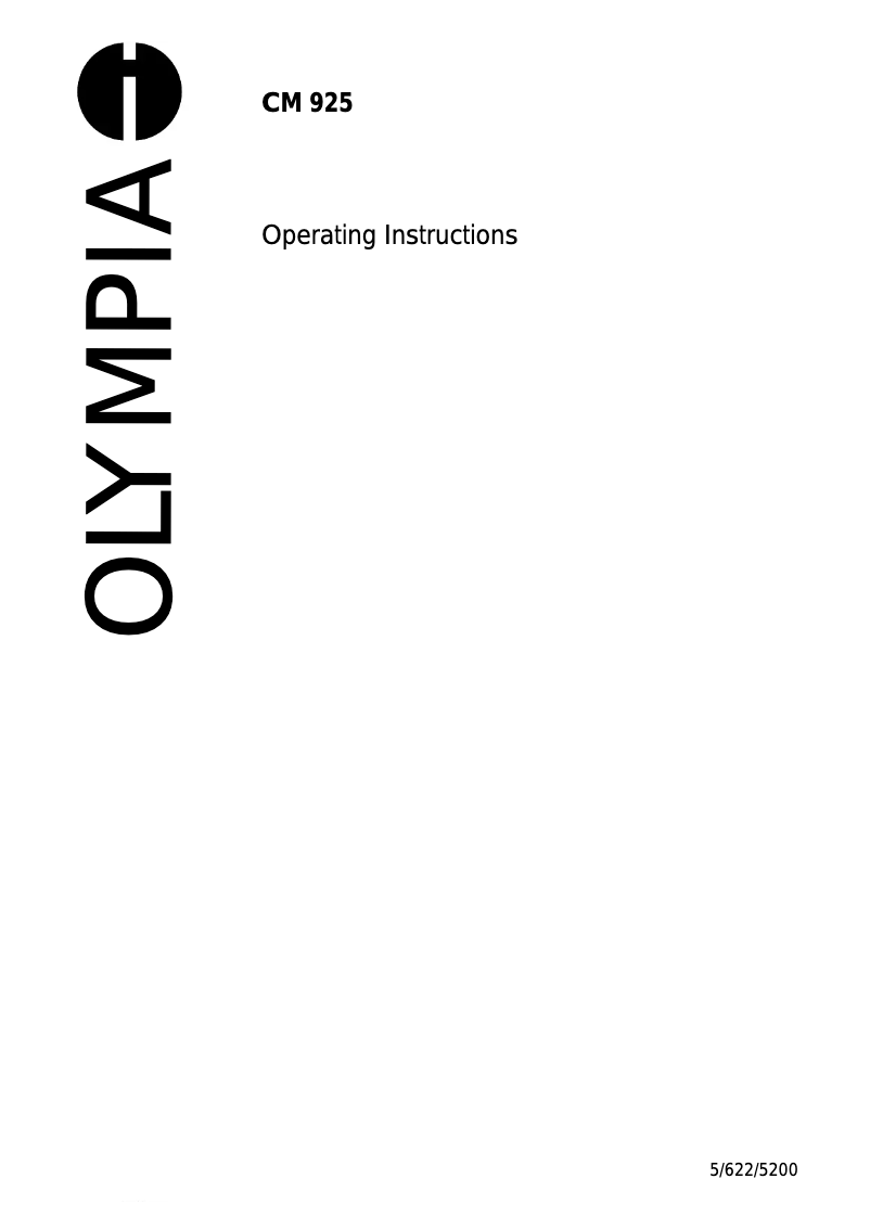 First page image of the manual for CM 925